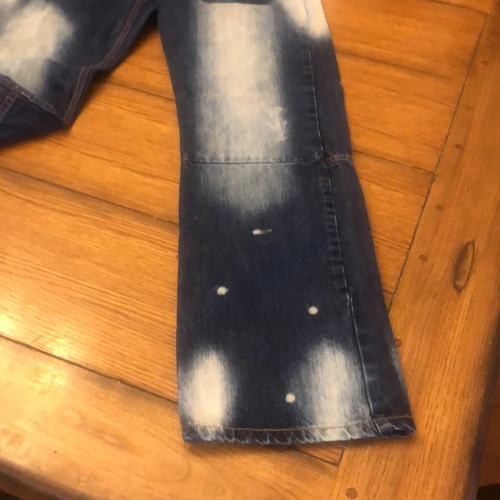 Mens Encrypted Jeans 38 x 31 Denim Distress Bleached - Picture 6 of 15